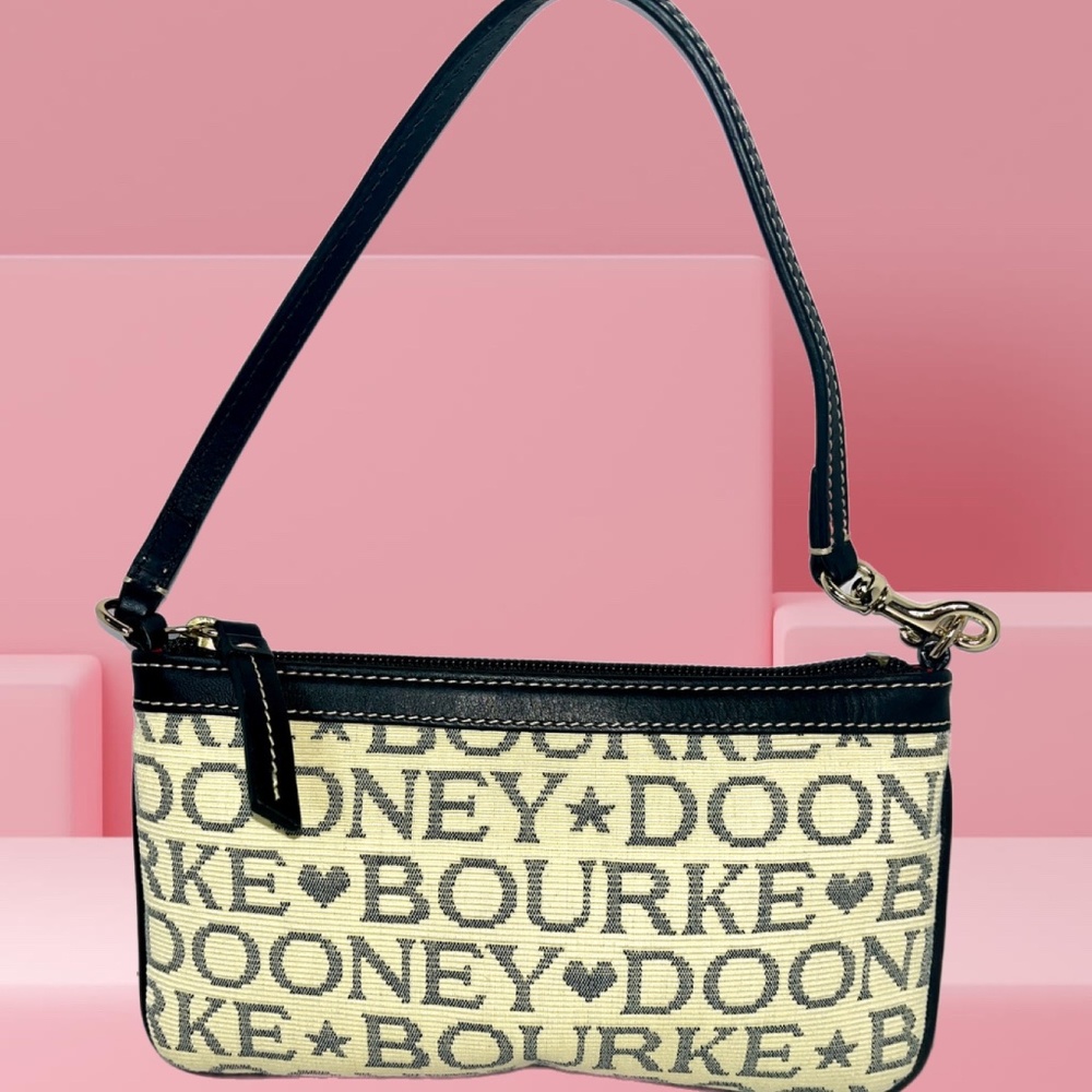 - Dooney and Bourke Beige & Brown Small Purse/Wristlet